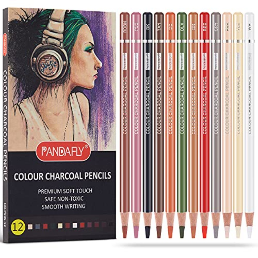 Chalk Pastel Set - 전문가용 컬러 숯펜슬 드로잉 세트, 피부톤