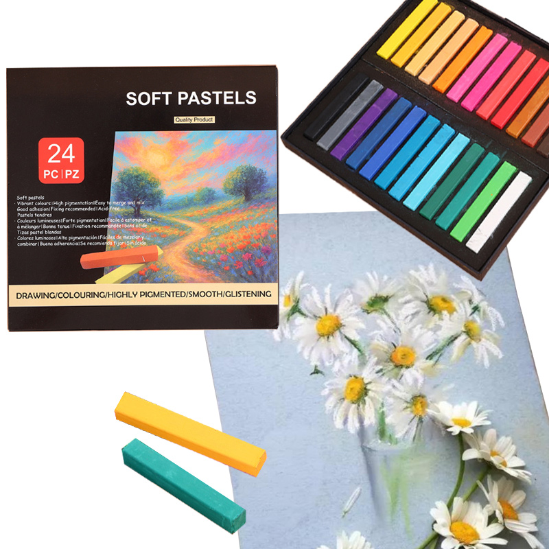Chalk Pastel Set - 12/24 컬러 분필 소프트 파스텔 세트