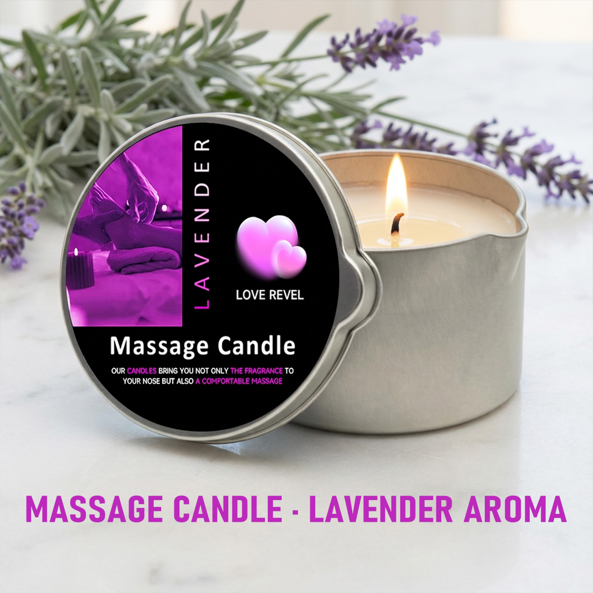 Soy Candle Fragrance Oil - 마사지 오일 캔들 라벤더 2온스 아로마테라피