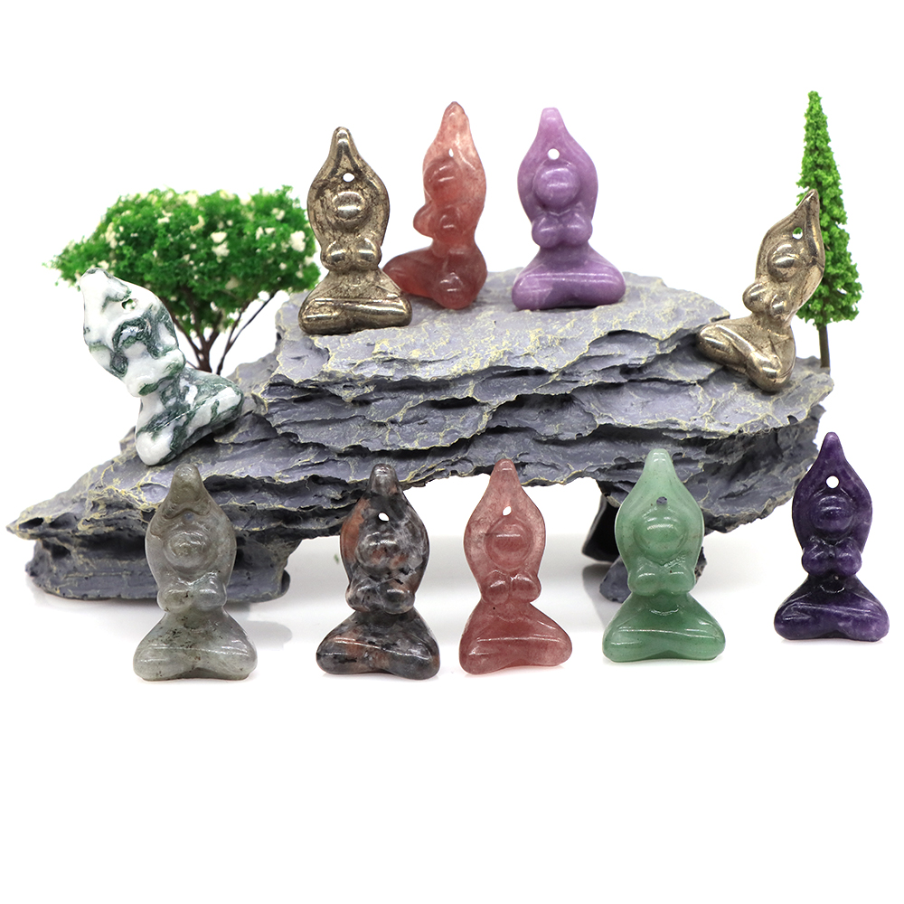 Art Craft India - 1.6 인치 요가 포즈 여신 차크라