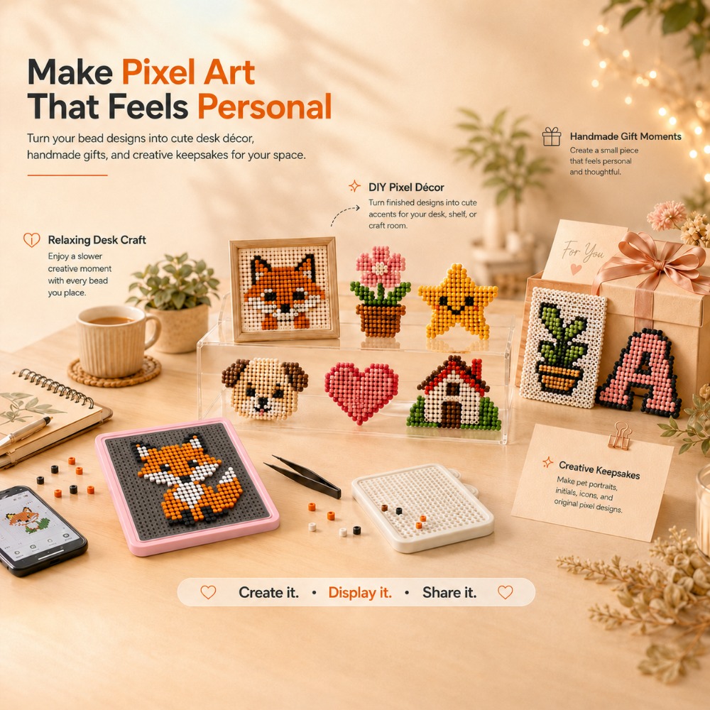 Art Crafting - LED 스마트 퓨즈 비드 페그보드, 앱으로