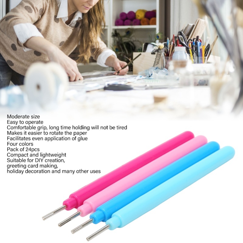 24pcs 종이 퀼링 도구 4 색 편안한 그립 DIY  - Art Craft Tools 리뷰 및 가격