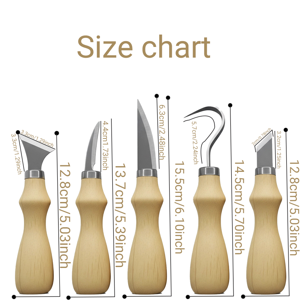 5피스 나무 조각 도구 세트, 오크 손잡이 곡선형 칼, - Art Craft Tools 리뷰 및 가격