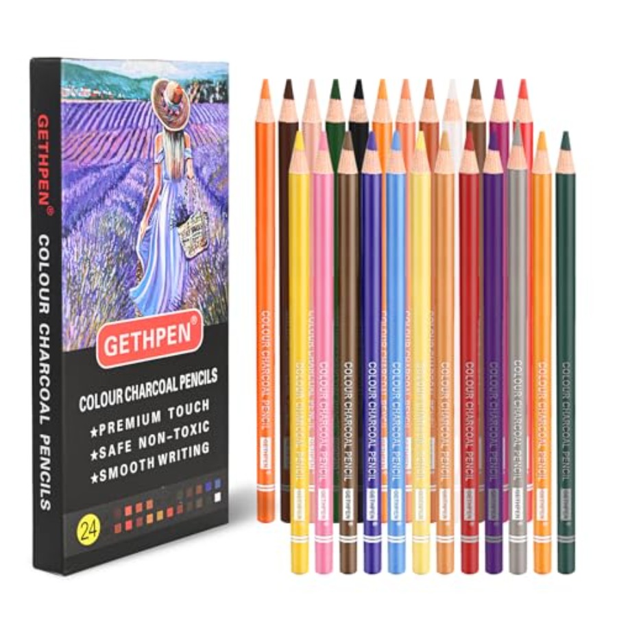 컬러 숯 연필 드로잉 세트, 24색 피부톤 파스텔 분필 - Chalk Pastel Set 리뷰 및 가격