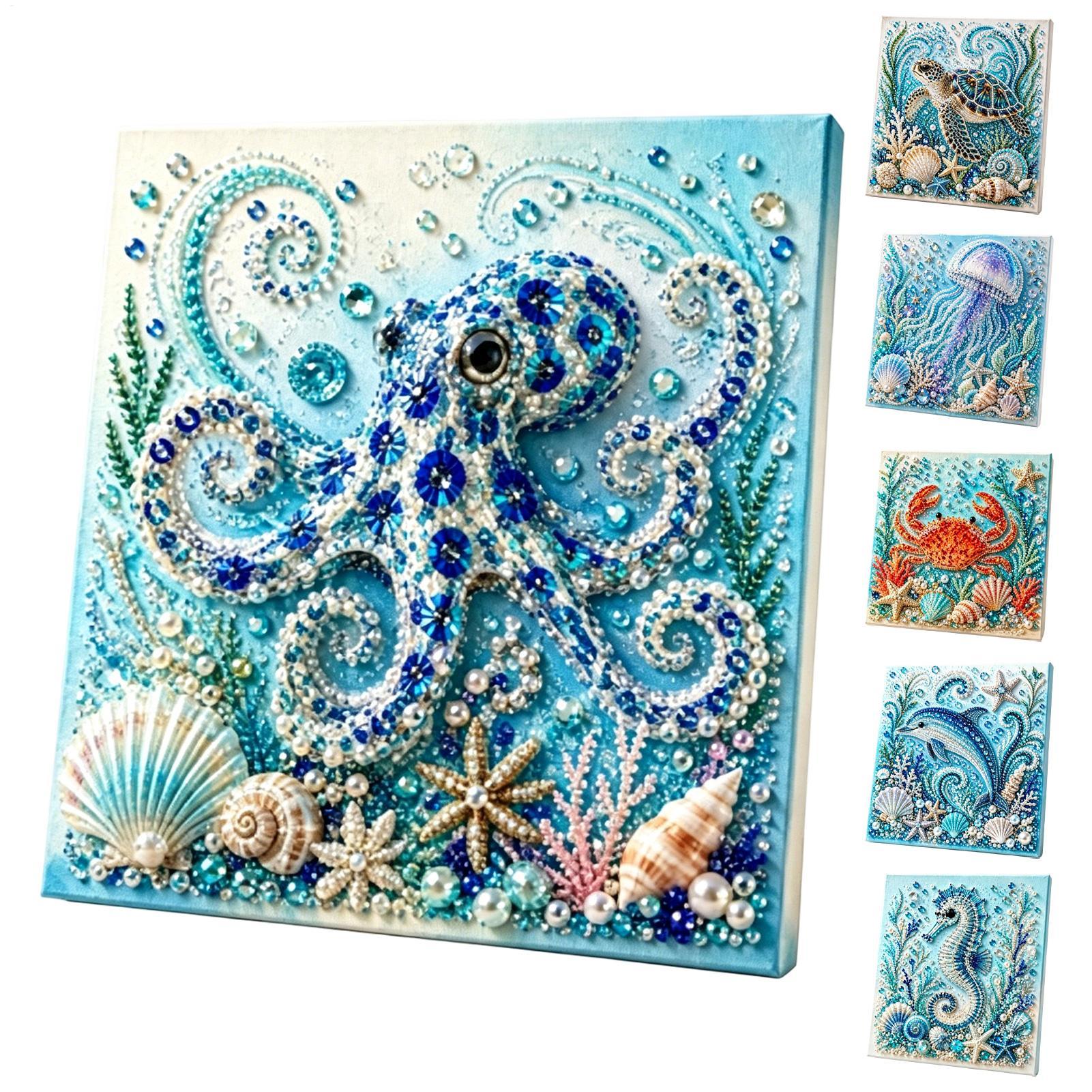 바다 테마 진주 공예 DIY 키트 문어 거북이 해파리  - Art Craft Jellyfish 리뷰 및 가격