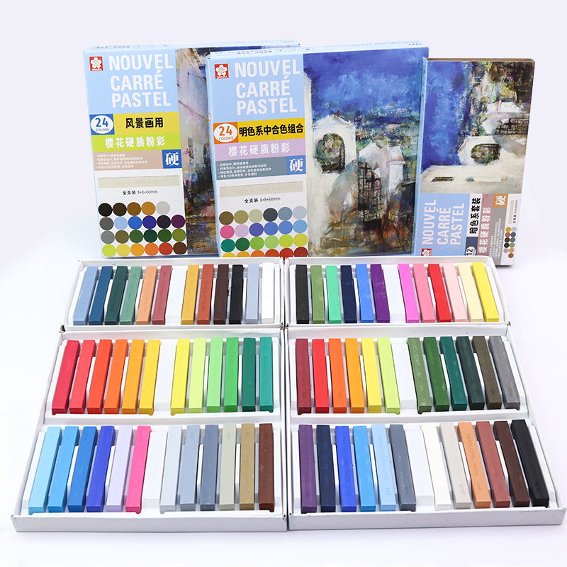 사쿠라 하드 파스텔 크레용 12/24 색 전문 드로잉  - Chalk Pastel Set 리뷰 및 가격