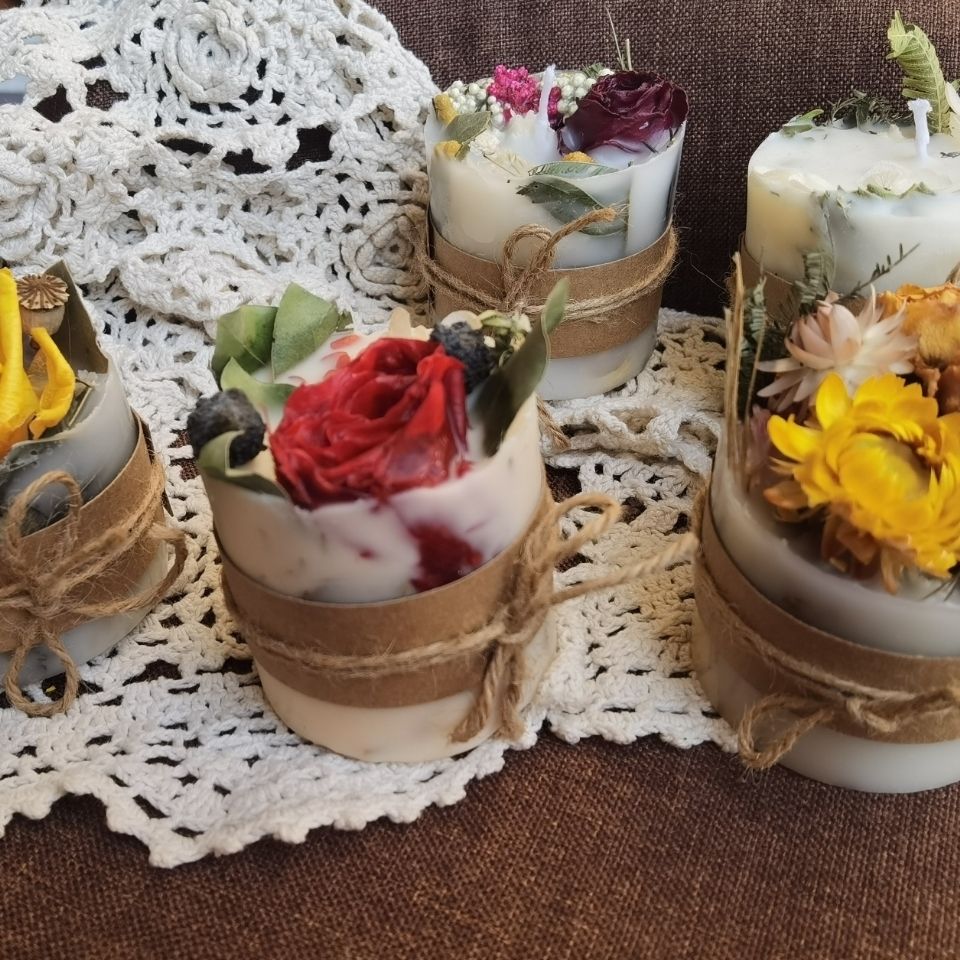 예술적 말린 꽃 아로마 테라피 촛불, 영원한 장미 아로 - Soy Candle Fragrance Oil 리뷰 및 가격